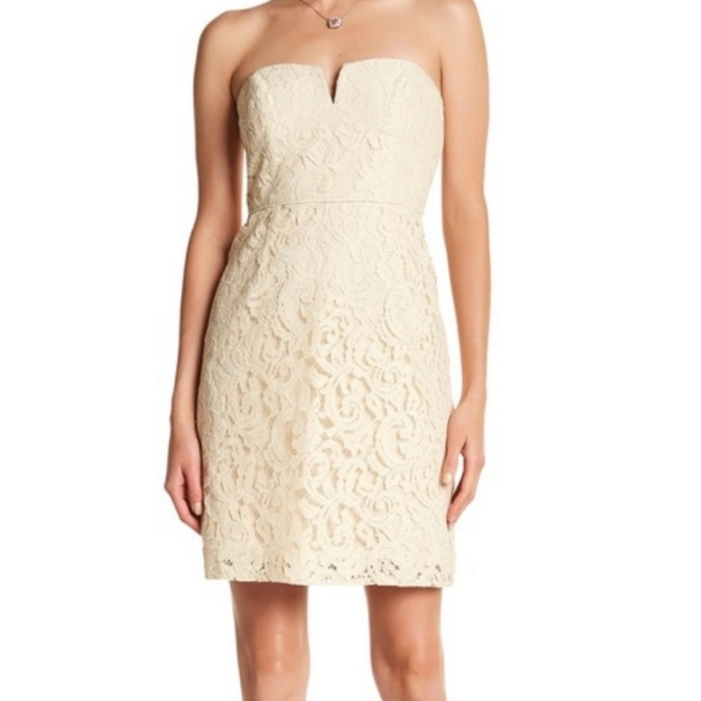 J. Crew Cathleen Cream Strapless Sheath Dress